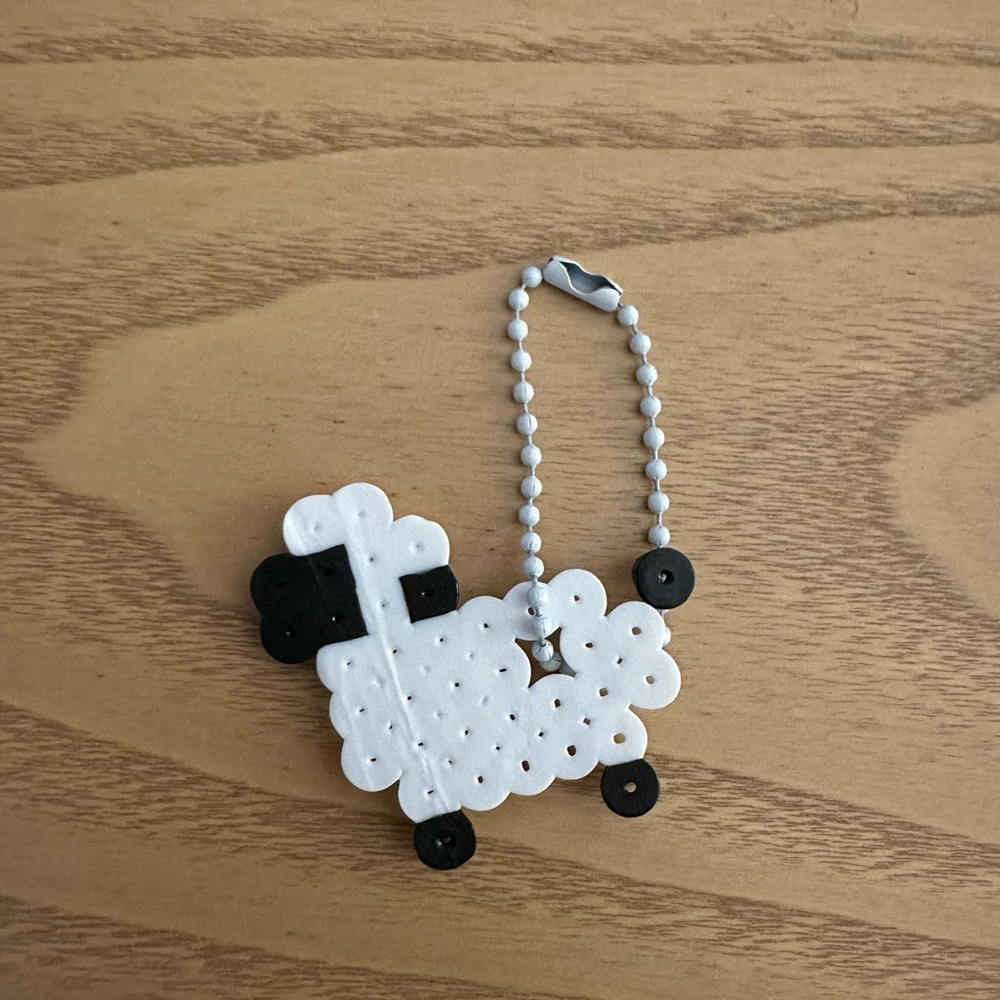 Adorable Sheep Keychain Toy - Black and White